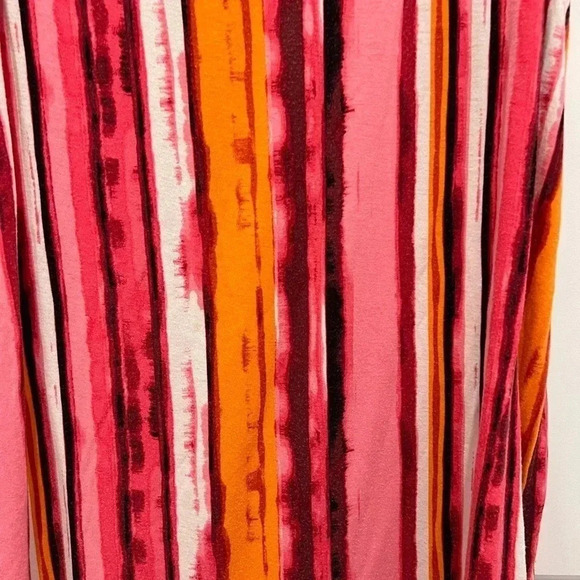 Ruff Hewn Pink Orange Stripe Long Tank Top T Shirt - Picture 7 of 9